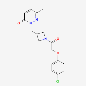 molecular formula C17H18ClN3O3 B2881072 2-({1-[2-(4-Chlorophenoxy)acetyl]azetidin-3-yl}methyl)-6-methyl-2,3-dihydropyridazin-3-one CAS No. 2310155-09-8