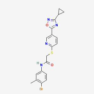 molecular formula C19H17BrN4O2S B2881073 N-(4-bromo-3-methylphenyl)-2-((5-(3-cyclopropyl-1,2,4-oxadiazol-5-yl)pyridin-2-yl)thio)acetamide CAS No. 1251672-82-8