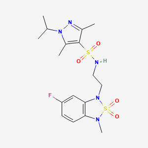 N-(2-(6-fluoro-3-methyl-2,2-dioxidobenzo[c][1,2,5]thiadiazol-1(3H)-yl)ethyl)-1-isopropyl-3,5-dimethyl-1H-pyrazole-4-sulfonamide