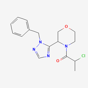 molecular formula C16H19ClN4O2 B2881077 1-[3-(2-Benzyl-1,2,4-triazol-3-yl)morpholin-4-yl]-2-chloropropan-1-one CAS No. 2411262-82-1