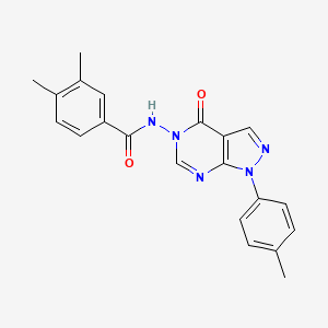 molecular formula C21H19N5O2 B2881084 3,4-二甲基-N-(4-氧代-1-(对甲苯基)-1H-吡唑并[3,4-d]嘧啶-5(4H)-基)苯甲酰胺 CAS No. 899737-07-6