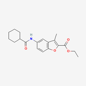 molecular formula C19H23NO4 B2881085 Ethyl 5-(cyclohexanecarboxamido)-3-methylbenzofuran-2-carboxylate CAS No. 929452-61-9