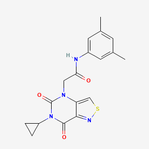 2-(6-cyclopropyl-5,7-dioxo-[1,2]thiazolo[4,3-d]pyrimidin-4-yl)-N-(3,5-dimethylphenyl)acetamide