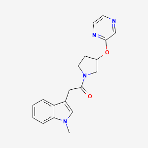 2-(1-methyl-1H-indol-3-yl)-1-(3-(pyrazin-2-yloxy)pyrrolidin-1-yl)ethanone