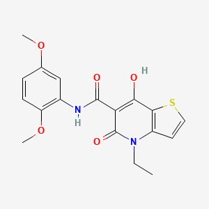 N-(2,5-dimethoxyphenyl)-4-ethyl-7-hydroxy-5-oxo-4,5-dihydrothieno[3,2-b]pyridine-6-carboxamide