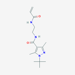 1-Tert-butyl-3,5-dimethyl-N-[2-(prop-2-enoylamino)ethyl]pyrazole-4-carboxamide