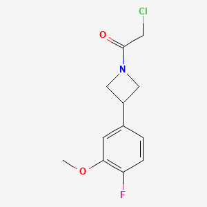molecular formula C12H13ClFNO2 B2881116 2-Chloro-1-[3-(4-fluoro-3-methoxyphenyl)azetidin-1-yl]ethanone CAS No. 2411309-07-2