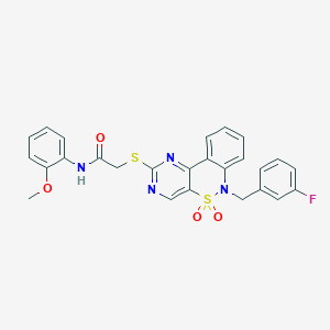 2-{[6-(3-fluorobenzyl)-5,5-dioxido-6H-pyrimido[5,4-c][2,1]benzothiazin-2-yl]thio}-N-(2-methoxyphenyl)acetamide