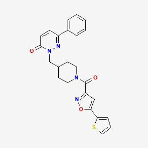 6-Phenyl-2-({1-[5-(thiophen-2-yl)-1,2-oxazole-3-carbonyl]piperidin-4-yl}methyl)-2,3-dihydropyridazin-3-one