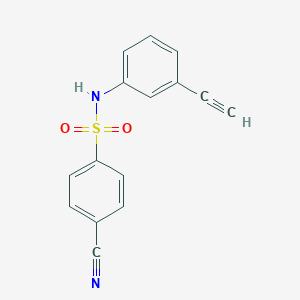 molecular formula C15H10N2O2S B2881128 4-氰基-N-(3-乙炔基苯基)苯-1-磺酰胺 CAS No. 208943-22-0