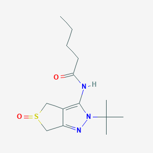 molecular formula C14H23N3O2S B2881133 N-(2-tert-butyl-5-oxo-4,6-dihydrothieno[3,4-c]pyrazol-3-yl)pentanamide CAS No. 957977-06-9