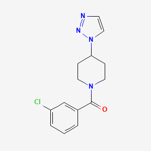 molecular formula C14H15ClN4O B2881135 (4-(1H-1,2,3-triazol-1-yl)piperidin-1-yl)(3-chlorophenyl)methanone CAS No. 1798538-84-7