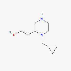 molecular formula C10H20N2O B2881138 2-[1-(Cyclopropylmethyl)piperazin-2-yl]ethanol CAS No. 1049750-09-5; 915922-49-5