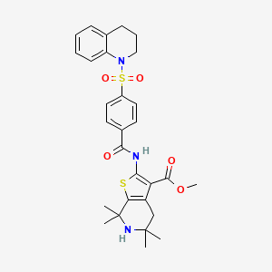 methyl 2-(4-((3,4-dihydroquinolin-1(2H)-yl)sulfonyl)benzamido)-5,5,7,7-tetramethyl-4,5,6,7-tetrahydrothieno[2,3-c]pyridine-3-carboxylate