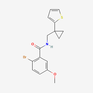 2-bromo-5-methoxy-N-((1-(thiophen-2-yl)cyclopropyl)methyl)benzamide
