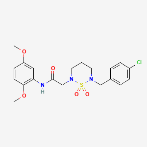 molecular formula C20H24ClN3O5S B2881146 2-(6-(4-chlorobenzyl)-1,1-dioxido-1,2,6-thiadiazinan-2-yl)-N-(2,5-dimethoxyphenyl)acetamide CAS No. 899993-98-7