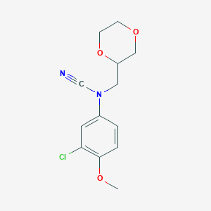 molecular formula C13H15ClN2O3 B2881147 (3-Chloro-4-methoxyphenyl)-(1,4-dioxan-2-ylmethyl)cyanamide CAS No. 2224501-20-4