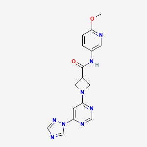 1-(6-(1H-1,2,4-triazol-1-yl)pyrimidin-4-yl)-N-(6-methoxypyridin-3-yl)azetidine-3-carboxamide