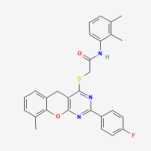molecular formula C28H24FN3O2S B2881163 N-(2,3-二甲基苯基)-2-{[2-(4-氟苯基)-9-甲基-5H-色烯并[2,3-D]嘧啶-4-基]硫代}乙酰胺 CAS No. 866873-20-3