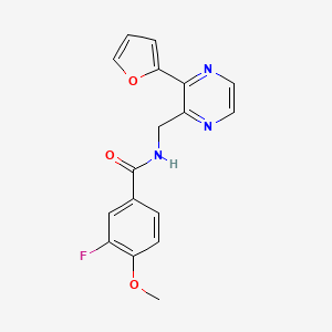 3-fluoro-N-((3-(furan-2-yl)pyrazin-2-yl)methyl)-4-methoxybenzamide