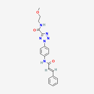 (E)-2-(4-cinnamamidophenyl)-N-(2-methoxyethyl)-2H-tetrazole-5-carboxamide
