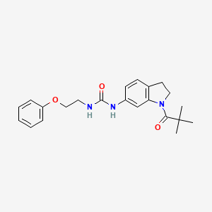 molecular formula C22H27N3O3 B2881179 1-(2-Phenoxyethyl)-3-(1-pivaloylindolin-6-yl)urea CAS No. 1396766-61-2