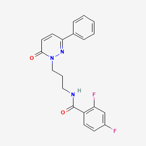 molecular formula C20H17F2N3O2 B2881181 2,4-difluoro-N-(3-(6-oxo-3-phenylpyridazin-1(6H)-yl)propyl)benzamide CAS No. 1021075-62-6