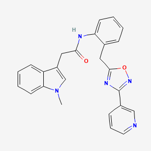 2-(1-methyl-1H-indol-3-yl)-N-(2-((3-(pyridin-3-yl)-1,2,4-oxadiazol-5-yl)methyl)phenyl)acetamide