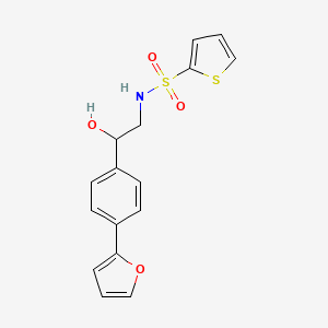 molecular formula C16H15NO4S2 B2881188 2-[4-(furan-2-yl)phenyl]-2-hydroxy-S-(thiophen-2-yl)ethane-1-sulfonamido CAS No. 2097891-27-3