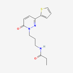 N-(3-(6-oxo-3-(thiophen-2-yl)pyridazin-1(6H)-yl)propyl)propionamide