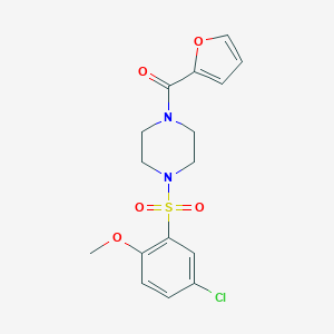 molecular formula C16H17ClN2O5S B288120 1-[(5-Chloro-2-methoxyphenyl)sulfonyl]-4-(2-furoyl)piperazine 
