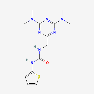 molecular formula C13H19N7OS B2881202 1-((4,6-Bis(dimethylamino)-1,3,5-triazin-2-yl)methyl)-3-(thiophen-2-yl)urea CAS No. 2034419-53-7