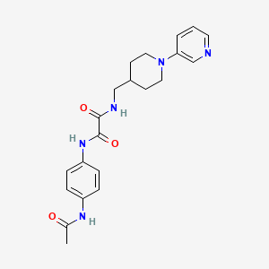 molecular formula C21H25N5O3 B2881219 N1-(4-acetamidophenyl)-N2-((1-(pyridin-3-yl)piperidin-4-yl)methyl)oxalamide CAS No. 2034470-09-0