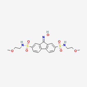 molecular formula C19H23N3O7S2 B2881223 9-(hydroxyimino)-N2,N7-bis(2-methoxyethyl)-9H-fluorene-2,7-disulfonamide CAS No. 488136-24-9