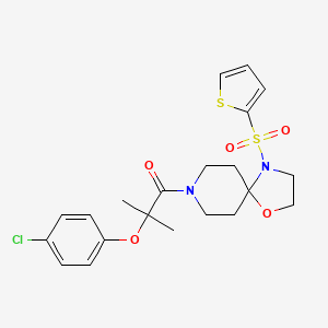 2-(4-Chlorophenoxy)-2-methyl-1-(4-(thiophen-2-ylsulfonyl)-1-oxa-4,8-diazaspiro[4.5]decan-8-yl)propan-1-one