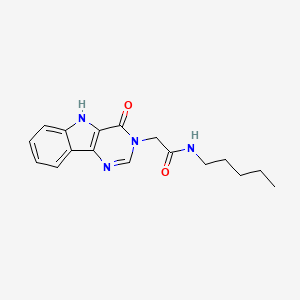 molecular formula C17H20N4O2 B2881229 2-(4-氧代-4,5-二氢-3H-嘧啶并[5,4-b]吲哚-3-基)-N-戊基乙酰胺 CAS No. 1105203-21-1