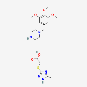 2-[(5-Methyl-1H-1,2,4-triazol-3-yl)sulfanyl]acetic acid;1-[(3,4,5-trimethoxyphenyl)methyl]piperazine
