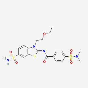 (Z)-4-(N,N-dimethylsulfamoyl)-N-(3-(2-ethoxyethyl)-6-sulfamoylbenzo[d]thiazol-2(3H)-ylidene)benzamide