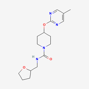 molecular formula C16H24N4O3 B2881239 4-(5-Methylpyrimidin-2-yl)oxy-N-(oxolan-2-ylmethyl)piperidine-1-carboxamide CAS No. 2379997-51-8