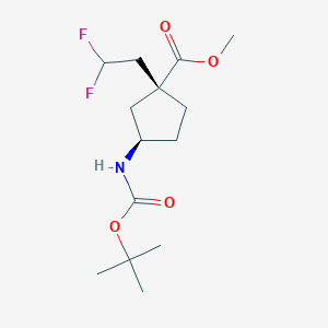 (1R,3R)-methyl 3-((tert-butoxycarbonyl)amino)-1-(2,2-difluoroethyl)cyclopentanecarboxylate