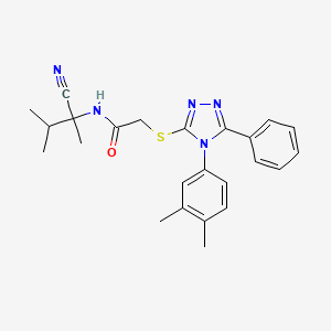 N-(2-cyano-3-methylbutan-2-yl)-2-[[4-(3,4-dimethylphenyl)-5-phenyl-1,2,4-triazol-3-yl]sulfanyl]acetamide