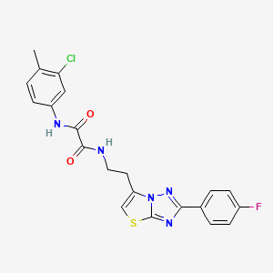N1-(3-chloro-4-methylphenyl)-N2-(2-(2-(4-fluorophenyl)thiazolo[3,2-b][1,2,4]triazol-6-yl)ethyl)oxalamide