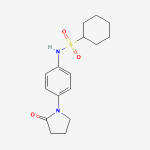 molecular formula C16H22N2O3S B2881262 N-(4-(2-氧代吡咯烷-1-基)苯基)环己烷磺酰胺 CAS No. 953205-40-8