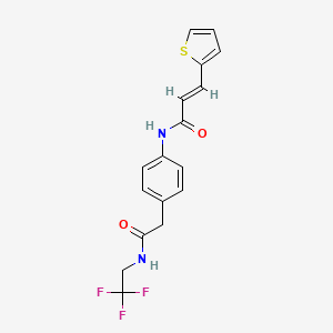 (E)-N-(4-(2-oxo-2-((2,2,2-trifluoroethyl)amino)ethyl)phenyl)-3-(thiophen-2-yl)acrylamide