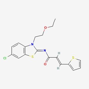 (2E,NZ)-N-(6-chloro-3-(2-ethoxyethyl)benzo[d]thiazol-2(3H)-ylidene)-3-(thiophen-2-yl)acrylamide