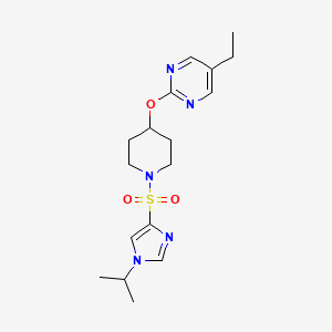 5-Ethyl-2-[1-(1-propan-2-ylimidazol-4-yl)sulfonylpiperidin-4-yl]oxypyrimidine