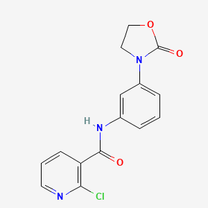 2-chloro-N-[3-(2-oxo-1,3-oxazolidin-3-yl)phenyl]pyridine-3-carboxamide