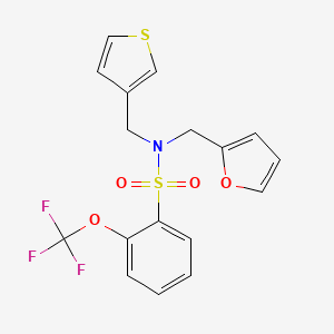 N-(furan-2-ylmethyl)-N-(thiophen-3-ylmethyl)-2-(trifluoromethoxy)benzenesulfonamide