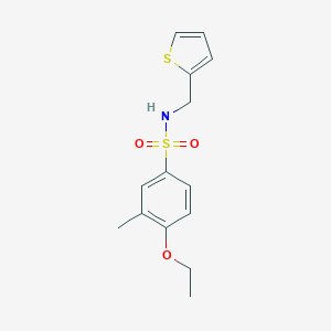 molecular formula C14H17NO3S2 B288129 4-ethoxy-3-methyl-N-(2-thienylmethyl)benzenesulfonamide 