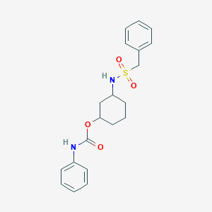 molecular formula C20H24N2O4S B2881293 3-(Phenylmethylsulfonamido)cyclohexyl phenylcarbamate CAS No. 1396847-59-8